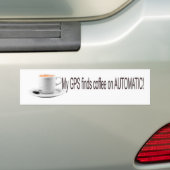 Mein GPS findet Kaffee Autoaufkleber (Auf Auto)