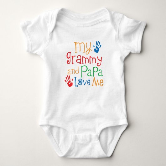 Mein Grammy und Papa Liebe Me Grandson Outfit Baby Strampler (Vorderseite)
