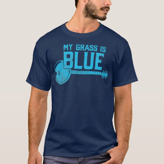 Mein Grass ist Blue Bluegrass Banjo Player Fan T-Shirt (Vorderseite)