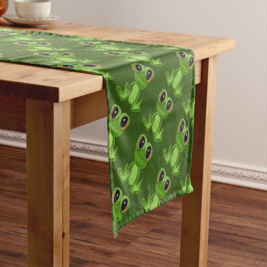 Mein Green Frog Friend Table Runner Kurzer Tischläufer (Beispiel)