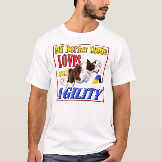 Mein Grenzcollie-Liebe-Agilityhemdrot T-Shirt (Vorderseite)