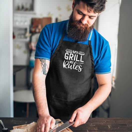 Mein Grill Meine Regeln GRILLEN große schwarze Sch Schürze