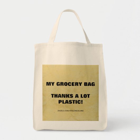 MEIN GROCERY BAG - VIELEN DANK PLASTIK! TRAGETASCHE (Vorne)