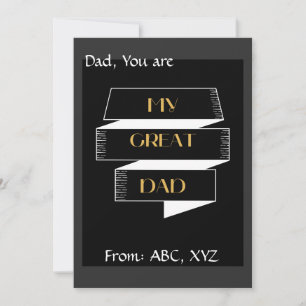 Mein großartiger Vater Einfaches Textdesign Feiertagskarte