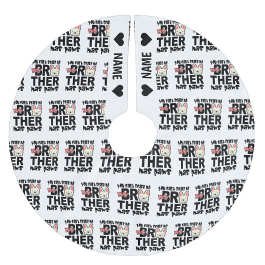 Mein großer Bruder hat Pfoten Polyester Weihnachtsbaumdecke (Vorderseite)