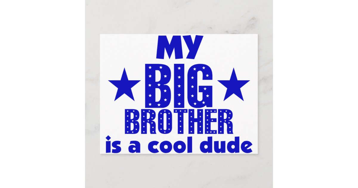 Mein großer Bruder ist ein Cooler Typ Postkarte Zazzle.de