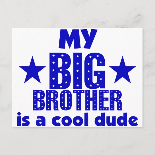 Mein großer Bruder ist ein Cooler Typ Postkarte (Vorderseite)