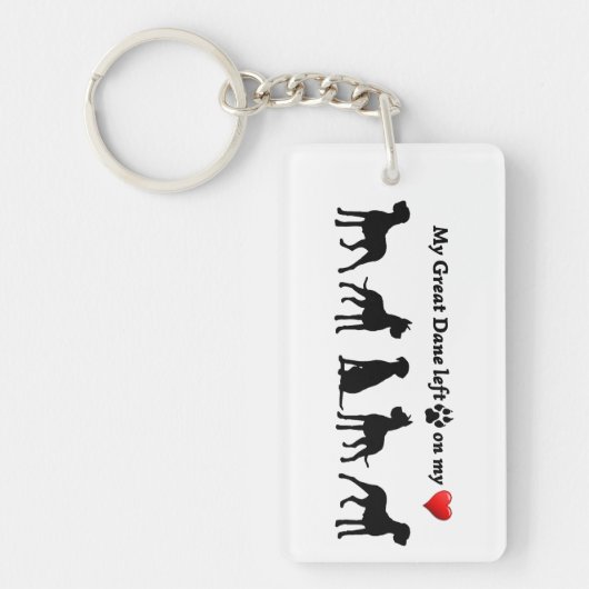 Mein großer Däne verließ Pappabdrücke auf meinem H Schlüsselanhänger (Vorderseite)