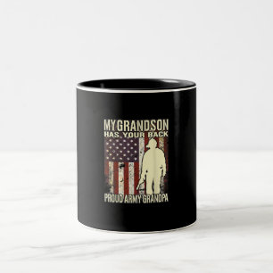 Mein Großvater hat Ihren Rücken - US Flag Proud  Zweifarbige Tasse