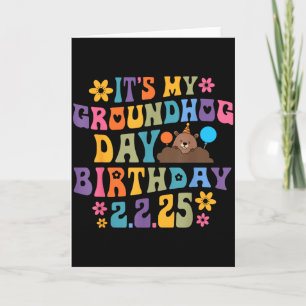 Mein Groundhog-Tag-Geburtstagspartyhut Lustig Retr Karte