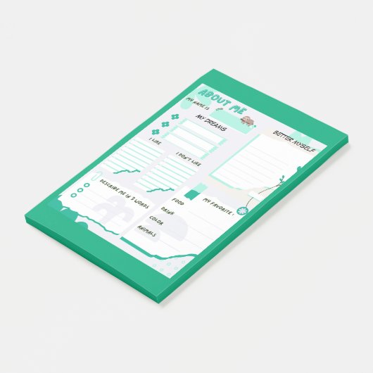 Mein Grün Post-it Klebezettel (angewinkelt)