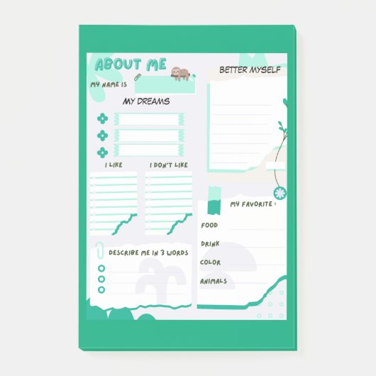 Mein Grün Post-it Klebezettel (Vorderseite)