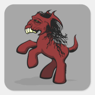 Mein gruseliges kleines Pony Quadratischer Aufkleber