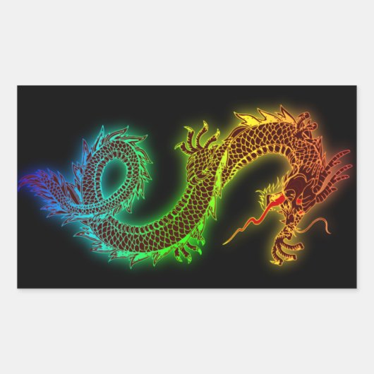 Mein Guard Dog ist ein Drache Rechteckiger Aufkleber (Vorderseite)