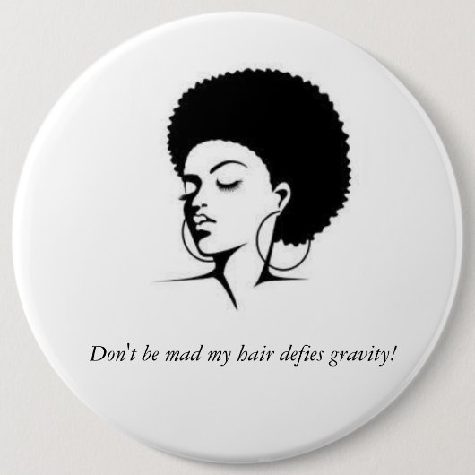Mein Haar fordert Schwerkraftknopf heraus Button (Vorderseite)