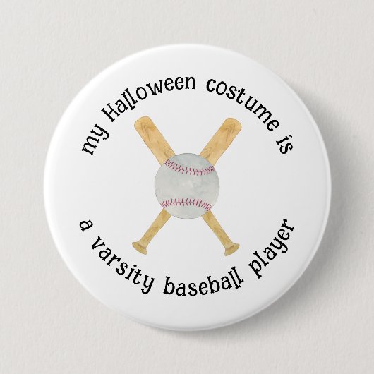 Mein Halloween-Kostüm ist Baseball-Spieler, Funny Button (Vorderseite)