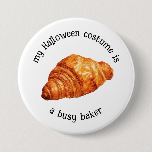 Mein Halloween-Kostüm ist ein beschäftigter Bäcker Button (Vorderseite)