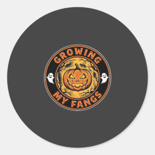 Mein Halloween-Kürbis-Geister-Design mit wachsende Runder Aufkleber