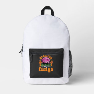 Mein Halloween-Vampir-Design mit wachsenden Fangzä Bedruckter Rucksack