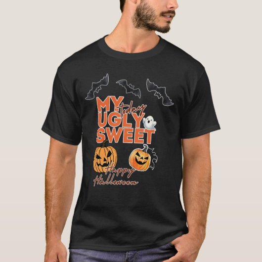 Mein hässliches, süßes Halloween Heute, Bat, Pumpk T-Shirt (Vorderseite)