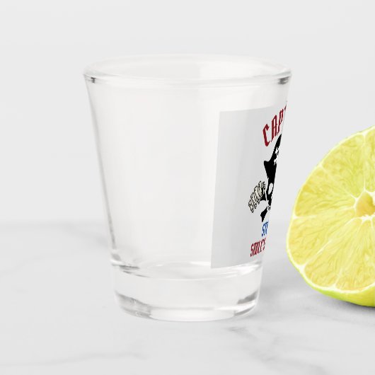 Mein Hauptmann | International Talk Like a Pirate Schnapsglas (Links)