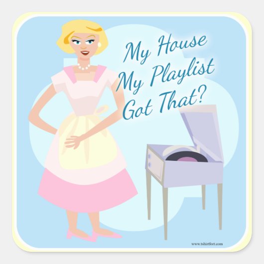 Mein Haus Meine Playliste Quadratischer Aufkleber (Vorderseite)