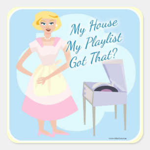 Mein Haus meine Titelliste Quadratischer Aufkleber