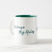 Mein Haus regiert so einfach Zweifarbige Tasse (Vorderseite Links)