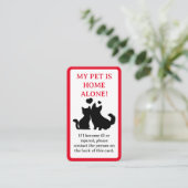 Mein Haustier, Hund ist allein Zuhause Telefonnummerkarte (Stehend Vorderseite)