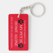 Mein Haustier ist Zuhause allein Schlüsselanhänger (Rückseite)