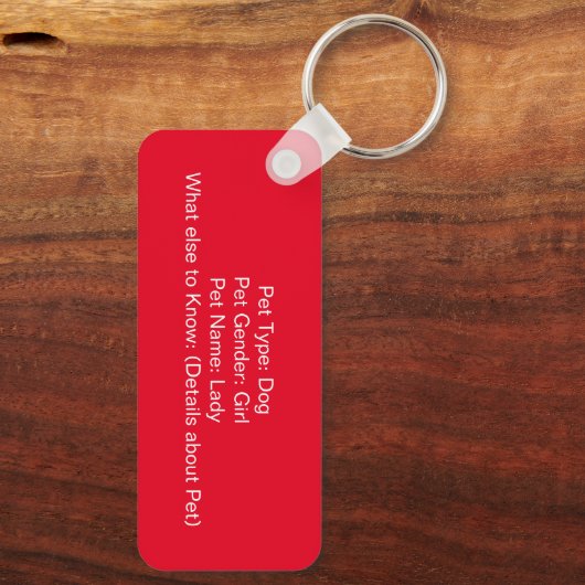 Mein Haustier ist Zuhause allein Schlüsselanhänger (Rückseite)