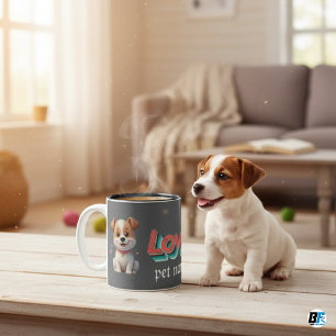 Mein Haustier Special Minimalistisch - Personalisi Zweifarbige Tasse