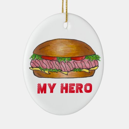 Mein Held Funny Feinschmecker U-Boot Sandwich Hoag Keramik Ornament (Rechts)