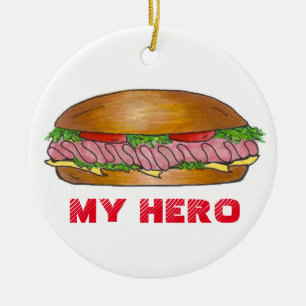 Mein Held Funny Feinschmecker U-Boot Sandwich Hoag Keramik Ornament