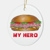 Mein Held Funny Feinschmecker U-Boot Sandwich Hoag Keramik Ornament (Links)