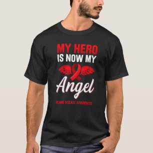 Mein Held ist jetzt mein Engel Herzkrankheit Bewus T-Shirt