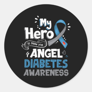 Mein Held ist jetzt mein Engel T1d Diabetes Awaren Runder Aufkleber