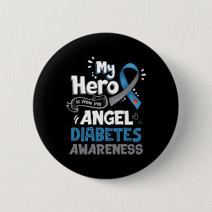 Mein Held ist jetzt mein Engel T1D Diabetes Bewuss Button
