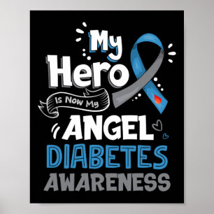 Mein Held ist jetzt mein Engel T1D Diabetes Bewuss Poster