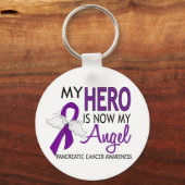 Mein Held ist mein Engel-Bauchspeicheldrüsenkrebs Schlüsselanhänger (Vorderseite)