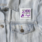 Mein Held ist mein Engels-Bauchspeicheldrüsenkrebs Button (Beispiel)