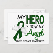 Mein Held ist meine Engel-Lebererkrankung Postkarte (Vorne/Hinten)