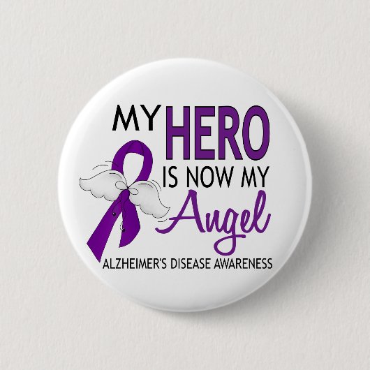 Mein Held ist meine Engels-Alzheimerkrankheit Button (Vorderseite)