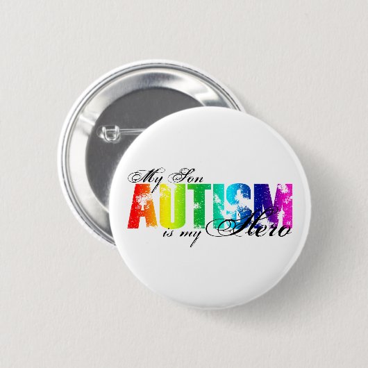 Mein Held mein Sohn - Autismus Button (Vorne & Hinten)