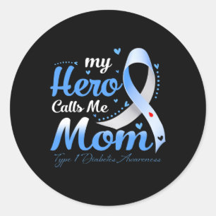 Mein Held nennt mich Mama T1d Typ 1 Diabetes Bewus Runder Aufkleber
