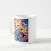 Mein Held - Superdad Comic Style Art Kaffeetasse (Vorderseite Links)