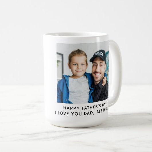 Mein Held trägt ein Abzeichen Daddy Vathers Day Fo Kaffeetasse (VorderseiteRechts)