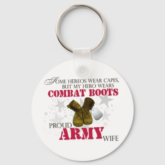 Mein Held trägt Kampfstiefel - Ehefrau der Armee Schlüsselanhänger (Vorderseite)