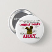 Mein Held trägt Kampfstiefel - Mama der Armee Button (Vorne & Hinten)