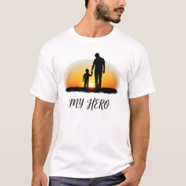 Mein Held Vater | Silhouette für Vater und Kind T-Shirt